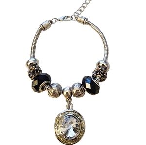 2FOR$30 - Elegant Adjustable Interchangeable Charm Bracelet W/ Crystal Charm